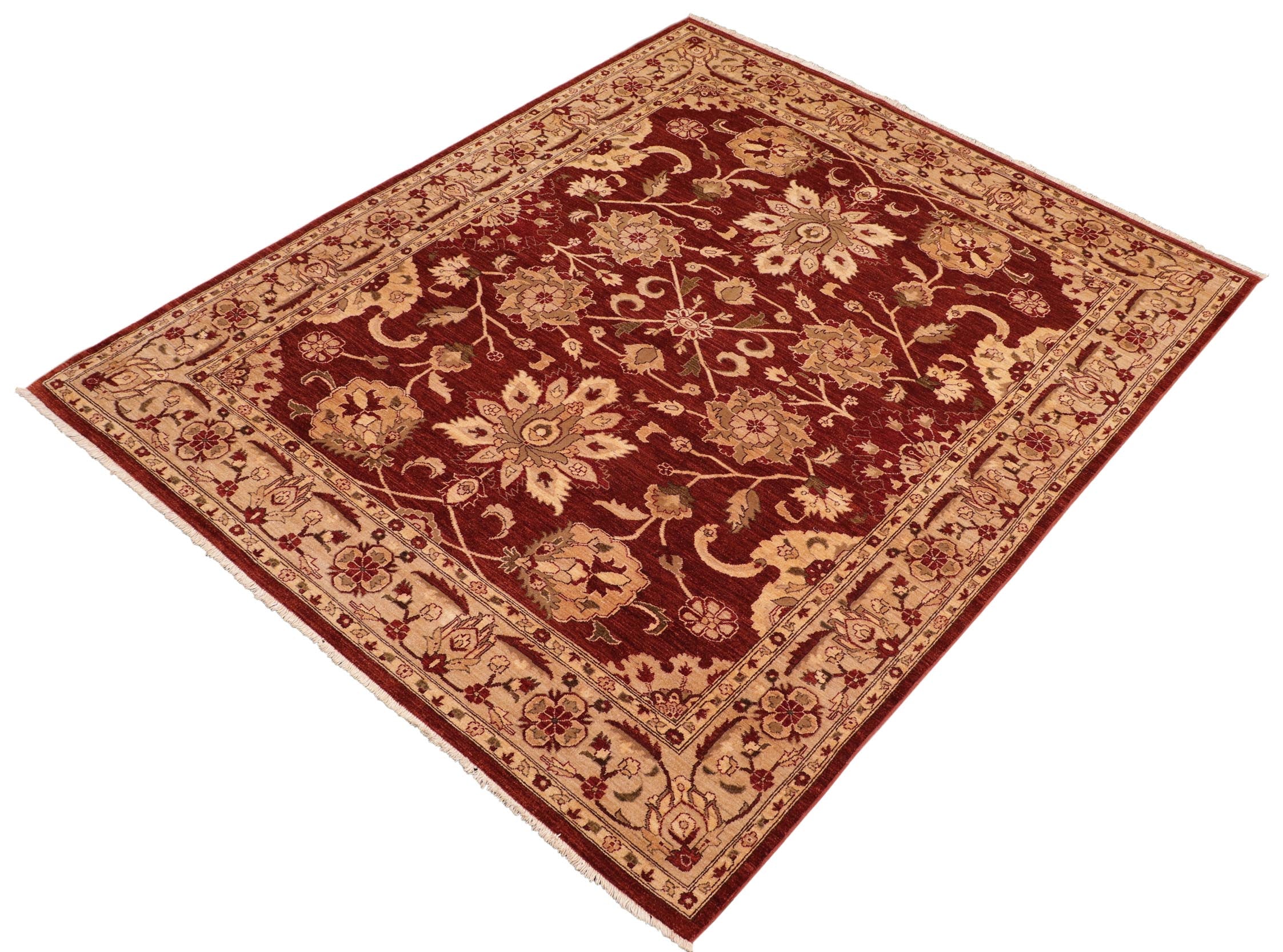 handmade Traditional Kafkaz Red Tan Hand Knotted RECTANGLE 100% WOOL area rug 8x10