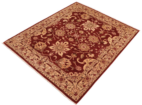handmade Traditional Kafkaz Red Tan Hand Knotted RECTANGLE 100% WOOL area rug 8x10