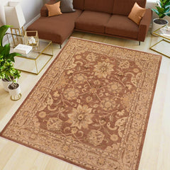 handmade Traditional Kafkaz Brown Tan Hand Knotted RECTANGLE 100% WOOL area rug 8X10