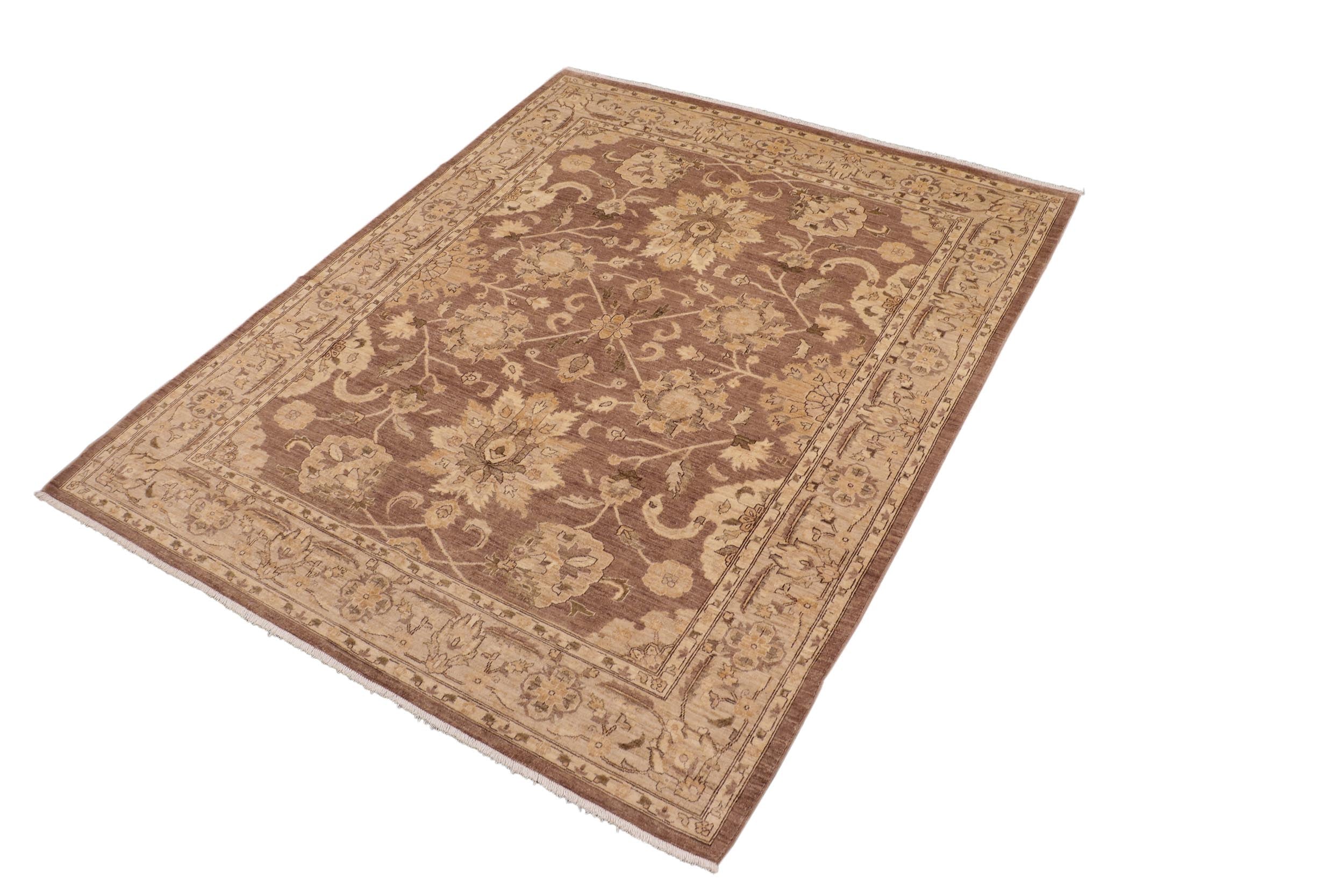 handmade Traditional Kafkaz Brown Tan Hand Knotted RECTANGLE 100% WOOL area rug 8x10