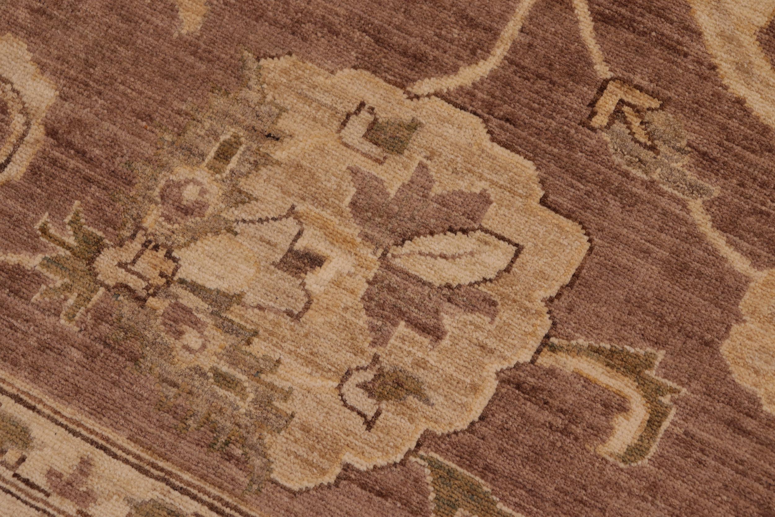handmade Traditional Kafkaz Brown Tan Hand Knotted RECTANGLE 100% WOOL area rug 8x10