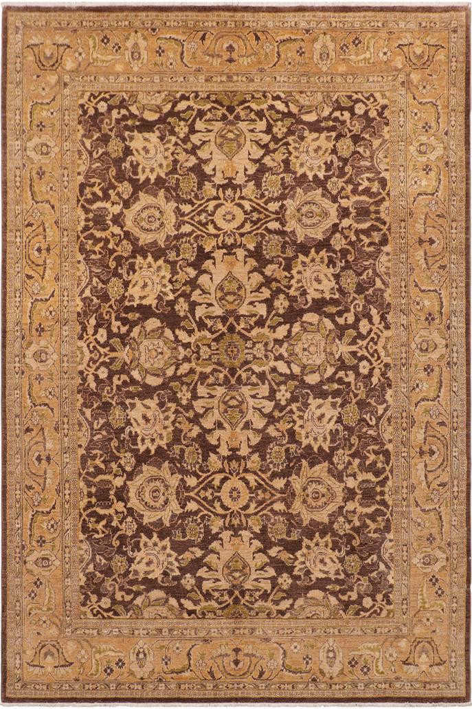 handmade Traditional Kafkaz Brown Tan Hand Knotted RECTANGLE 100% WOOL area rug 8X10