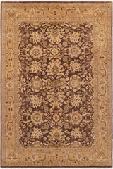 handmade Traditional Kafkaz Brown Tan Hand Knotted RECTANGLE 100% WOOL area rug 8X10