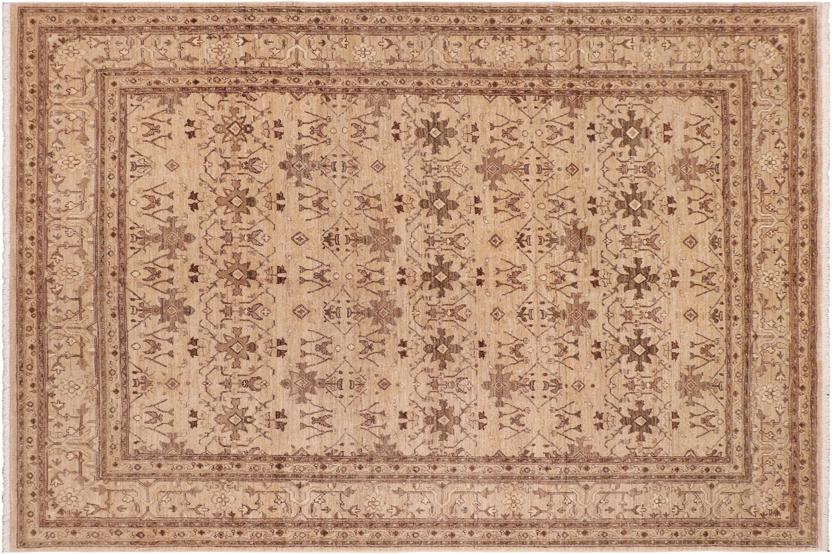handmade Transitional Kafkaz Tan Tan Hand Knotted RECTANGLE 100% WOOL area rug 8' x 10'