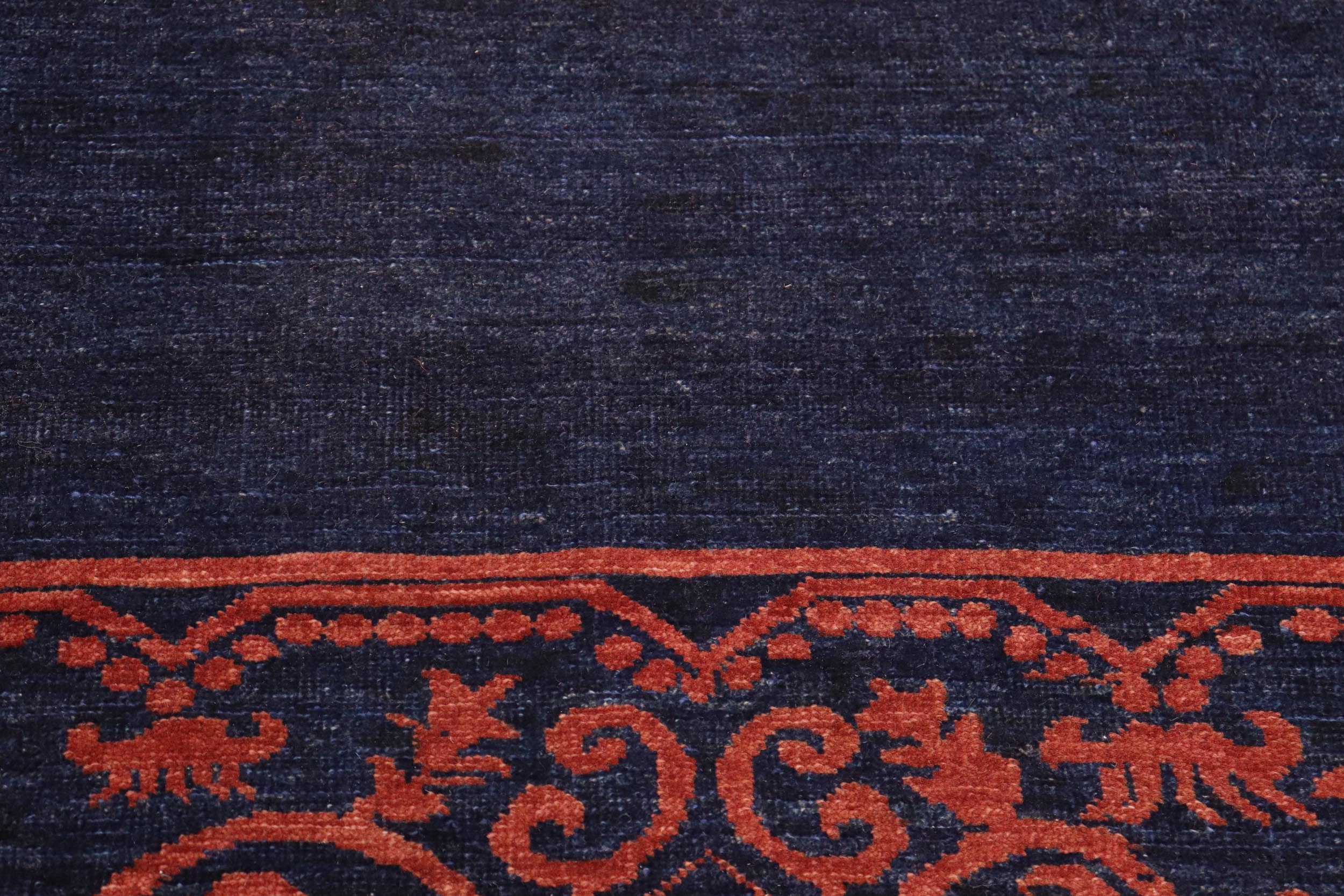 handmade Modern Kafkaz Blue Rust Hand Knotted RECTANGLE 100% WOOL area rug 8' x 10'