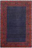 handmade Modern Kafkaz Blue Rust Hand Knotted RECTANGLE 100% WOOL area rug 8 x 10