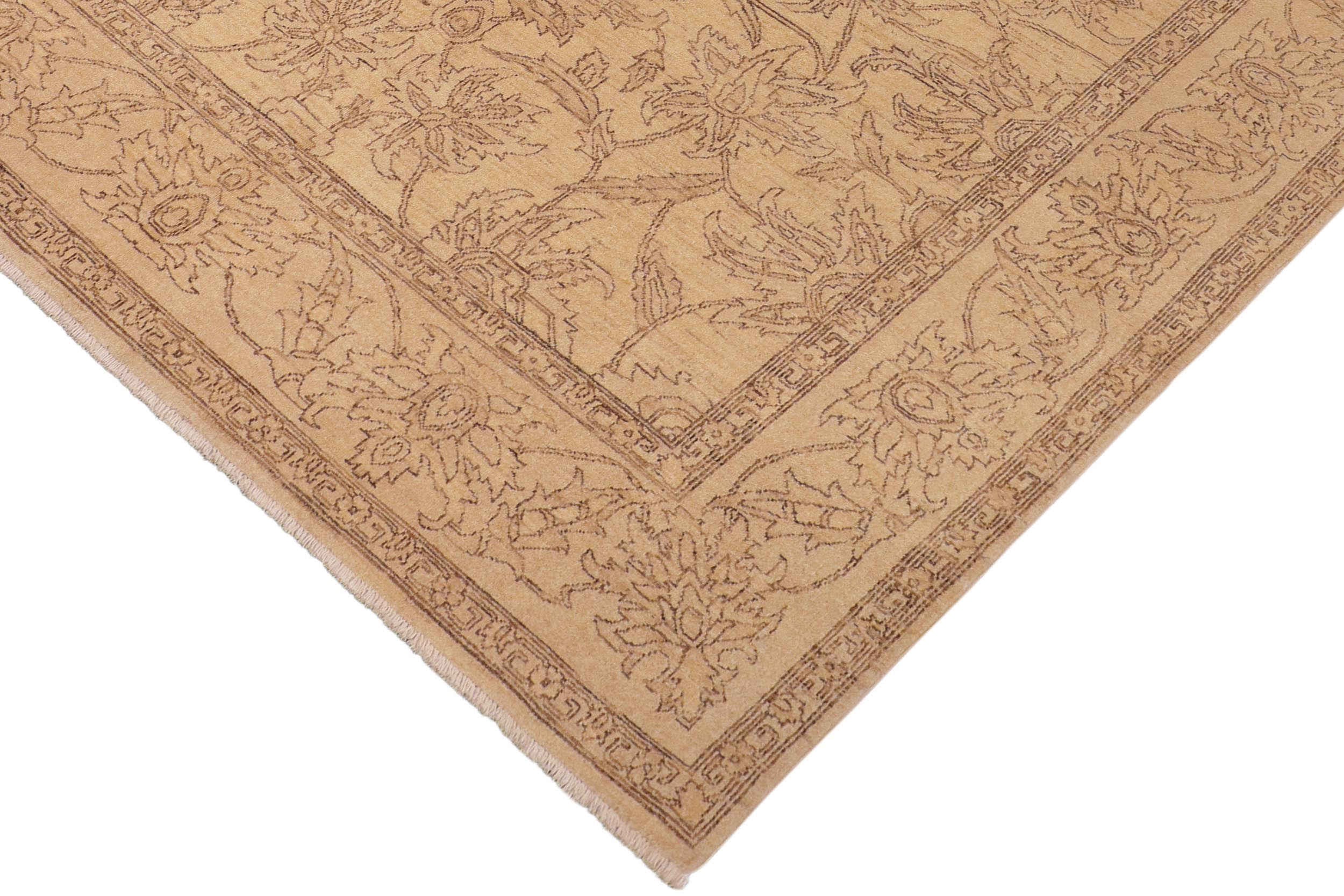 handmade Traditional Kafkaz Tan Brown Hand Knotted RECTANGLE 100% WOOL area rug 8x10