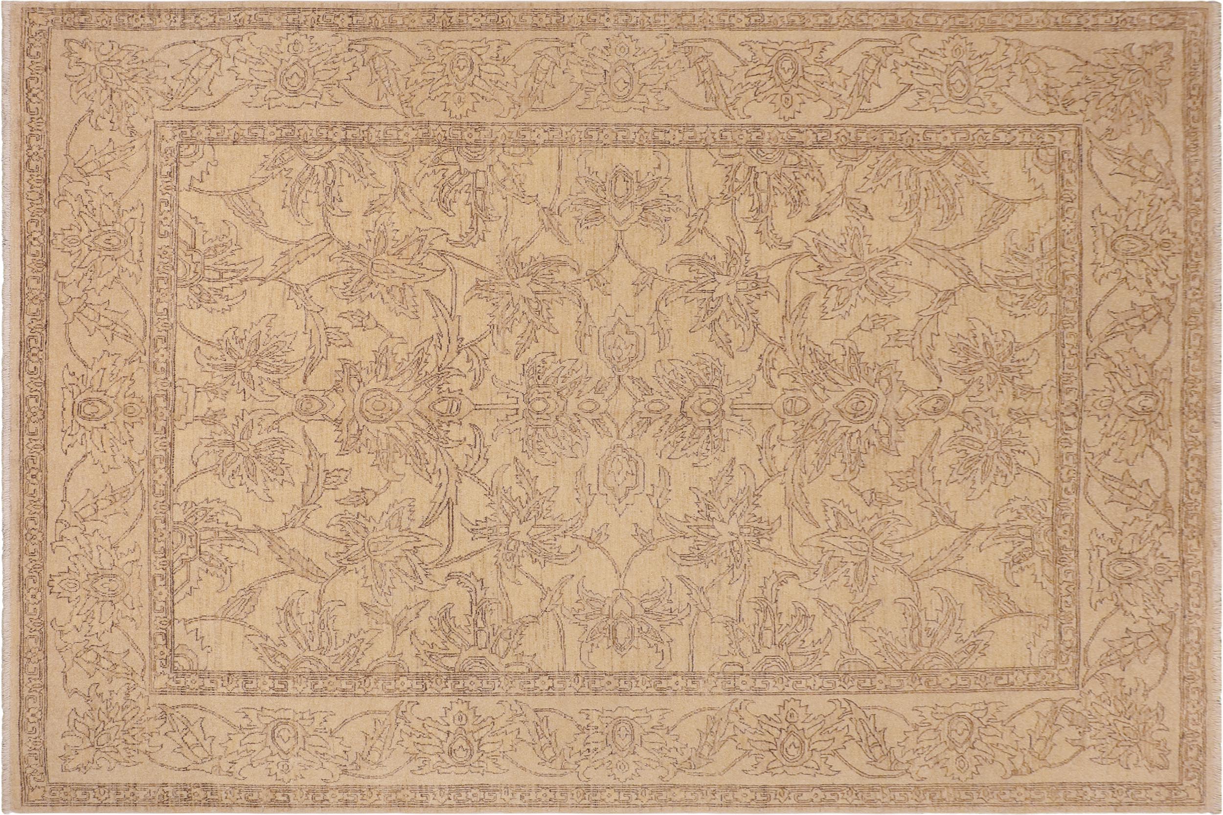 handmade Traditional Kafkaz Tan Brown Hand Knotted RECTANGLE 100% WOOL area rug 8x10