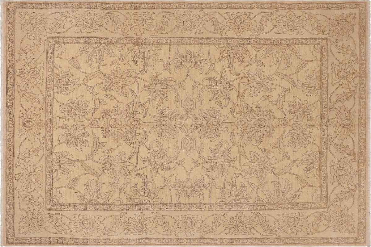 handmade Traditional Kafkaz Tan Brown Hand Knotted RECTANGLE 100% WOOL area rug 8x10