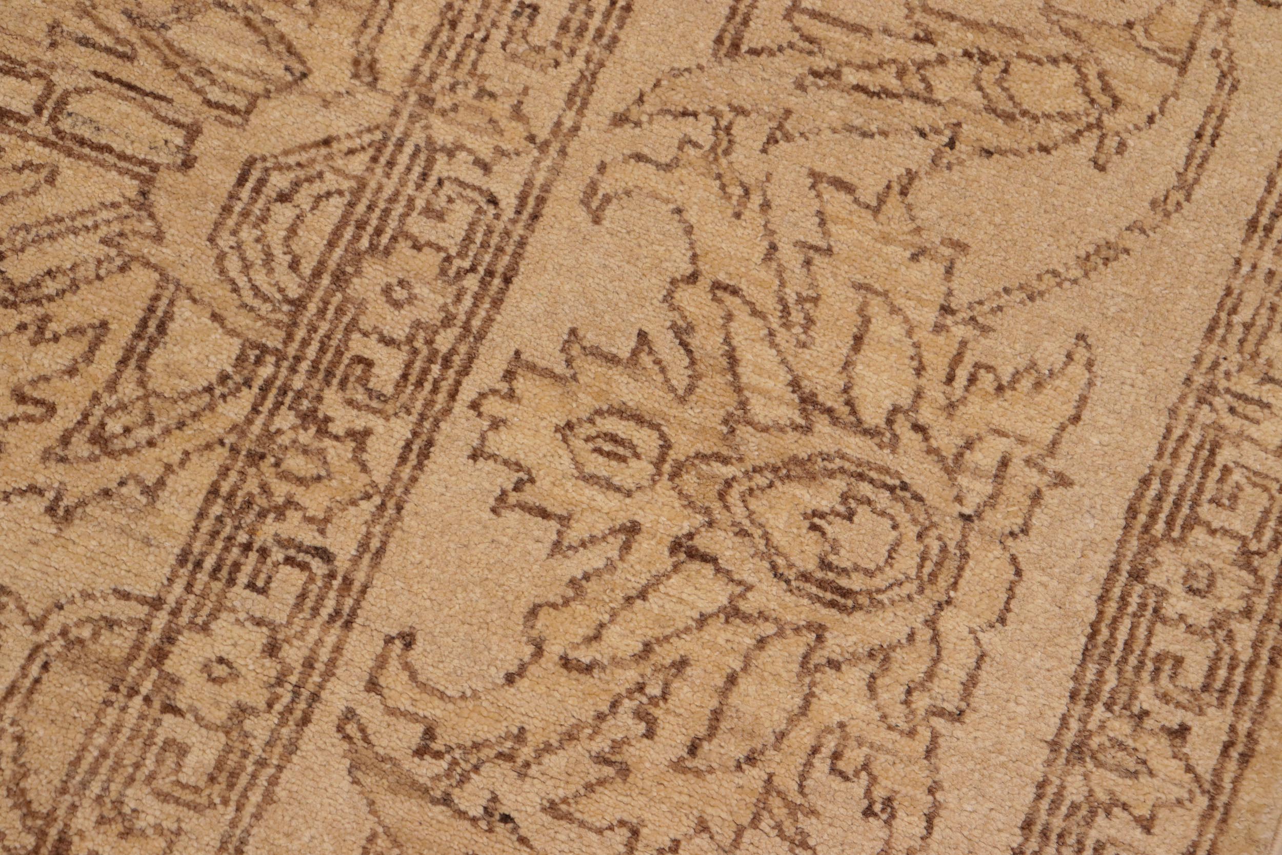 handmade Traditional Kafkaz Tan Brown Hand Knotted RECTANGLE 100% WOOL area rug 8x10