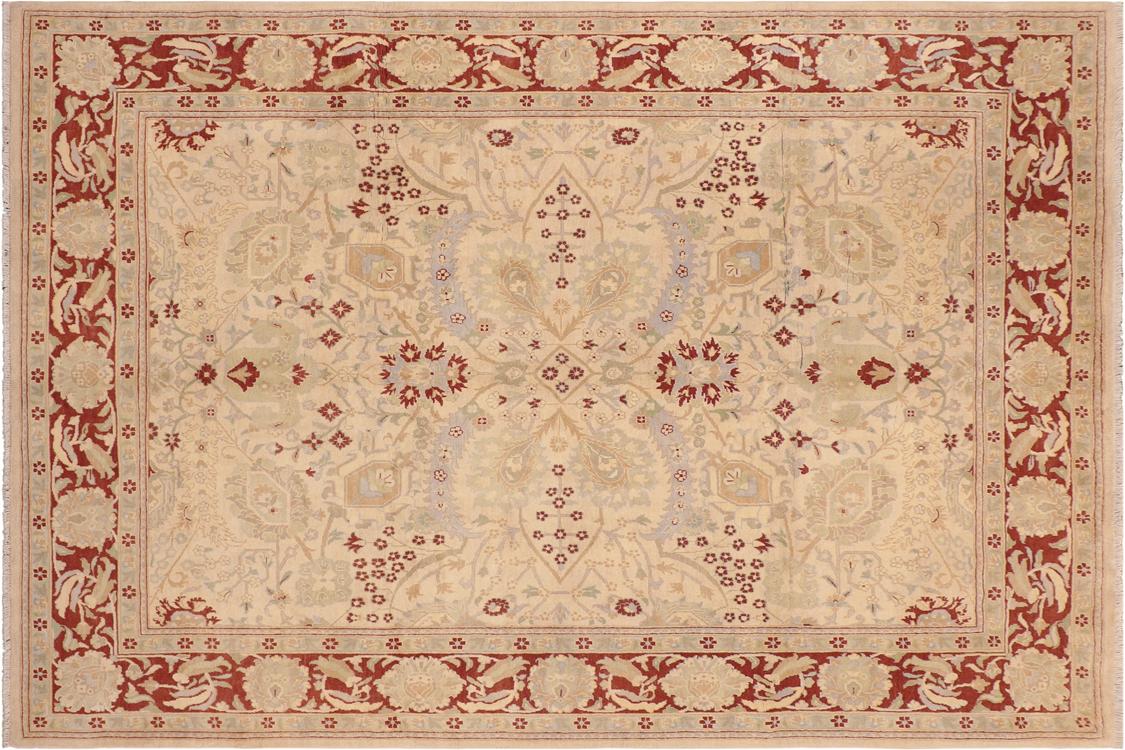 handmade Traditional Kafkaz Beige Brown Hand Knotted RECTANGLE 100% WOOL area rug 8x10