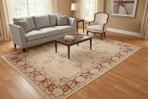 handmade Traditional Kafkaz Beige Brown Hand Knotted RECTANGLE 100% WOOL area rug 8x10