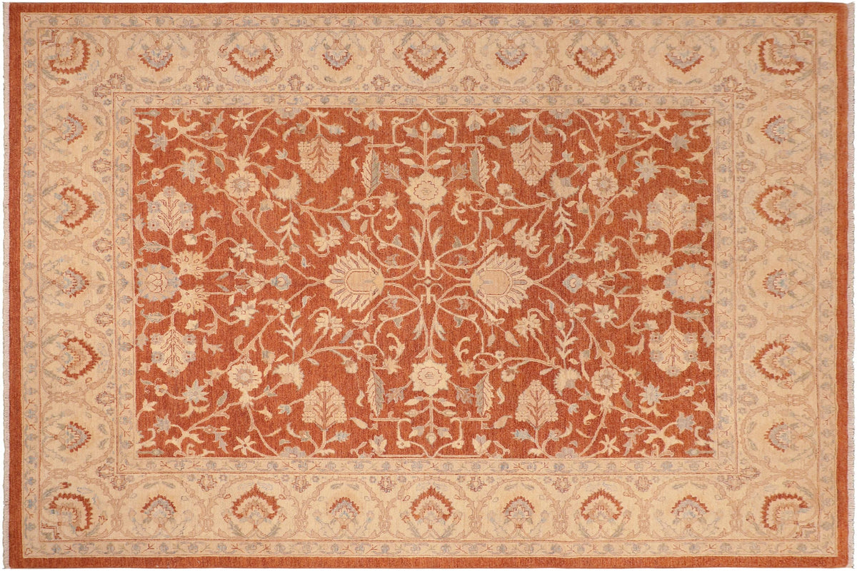 handmade Traditional Kafkaz Rust Beige Hand Knotted RECTANGLE 100% WOOL area rug 8x10