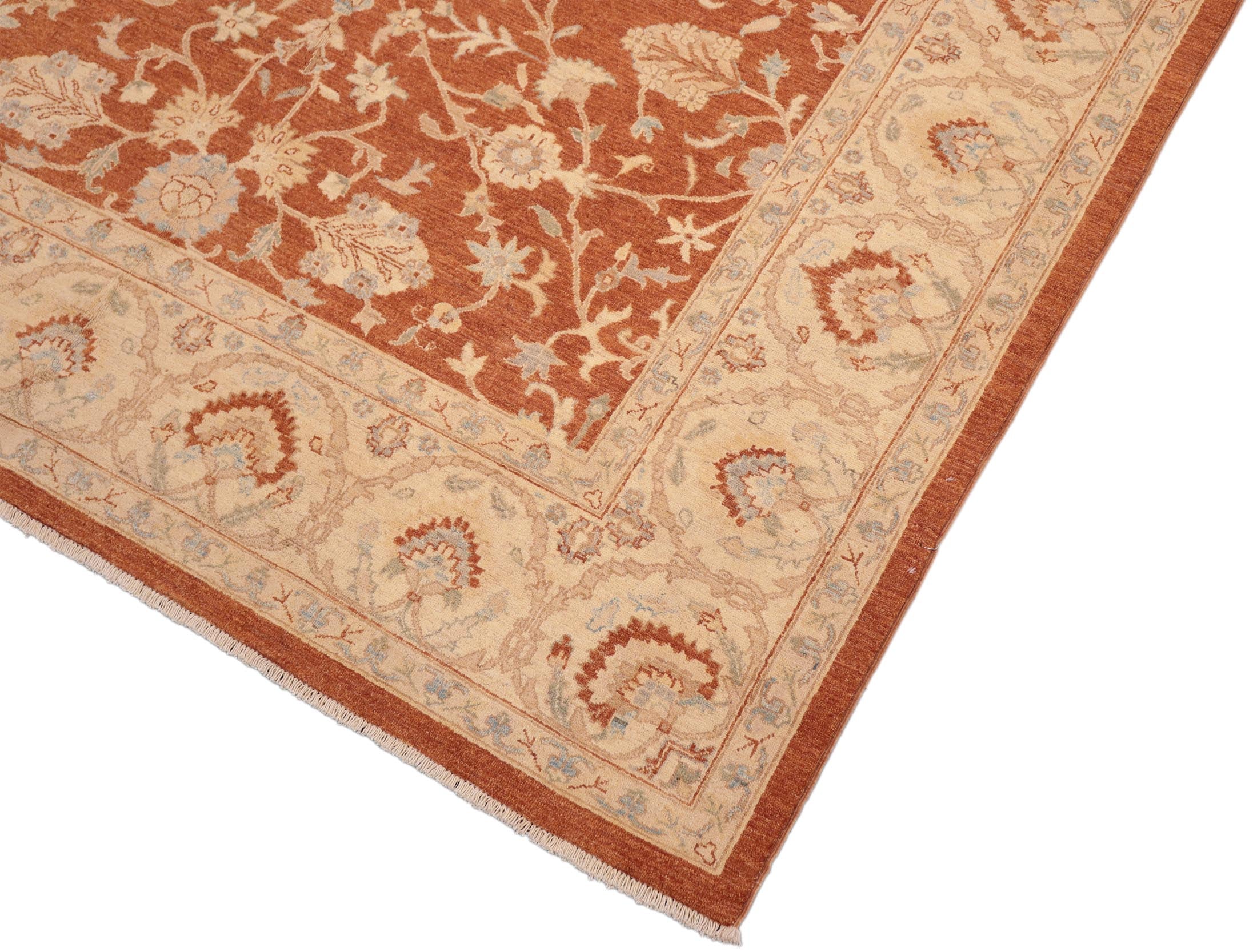 handmade Traditional Kafkaz Rust Beige Hand Knotted RECTANGLE 100% WOOL area rug 8x10