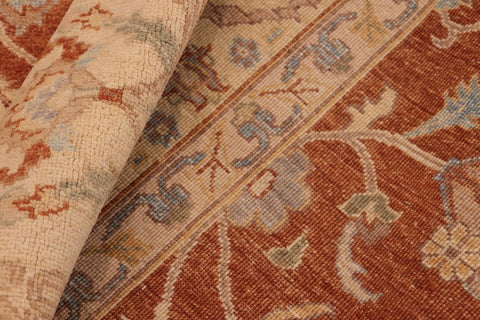 handmade Traditional Kafkaz Rust Beige Hand Knotted RECTANGLE 100% WOOL area rug 8X10