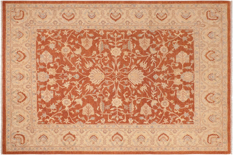 handmade Traditional Kafkaz Rust Beige Hand Knotted RECTANGLE 100% WOOL area rug 8x10