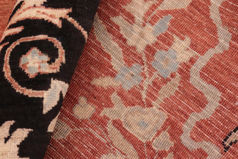 handmade Traditional Kafkaz Rust Black Hand Knotted RECTANGLE 100% WOOL area rug 10x13