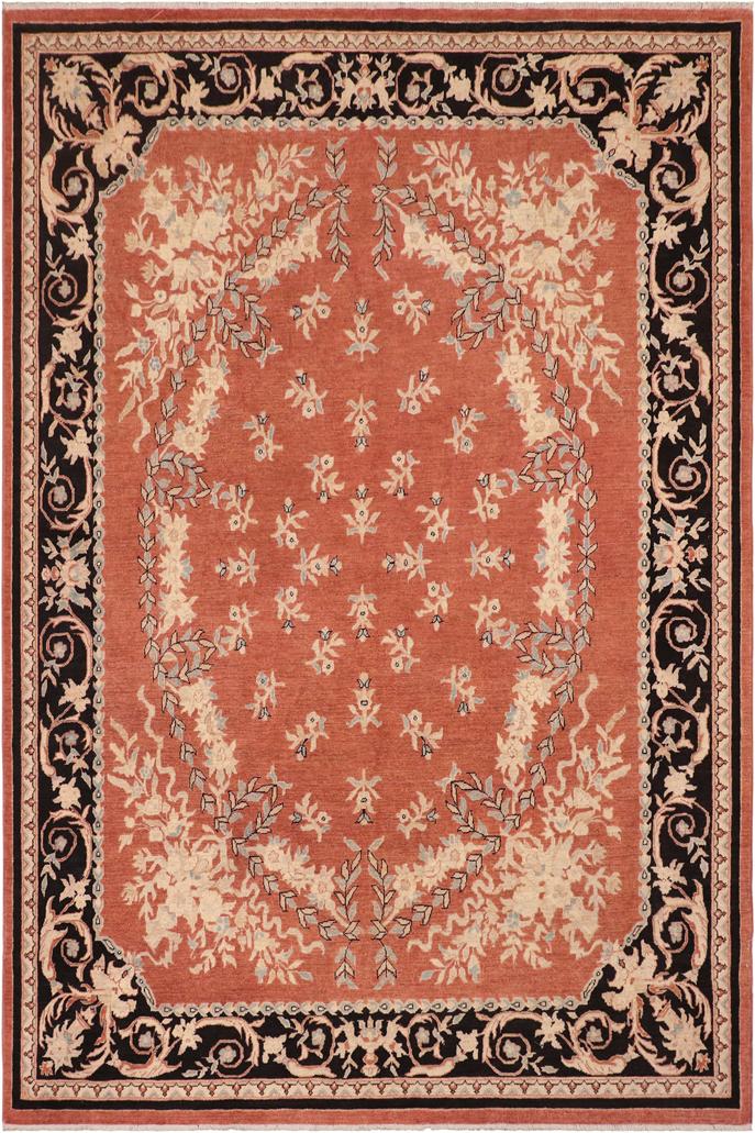 handmade Traditional Kafkaz Rust Black Hand Knotted RECTANGLE 100% WOOL area rug 10X13