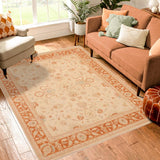 handmade Traditional Kafkaz Beige Orange Hand Knotted RECTANGLE 100% WOOL area rug 8 x 10