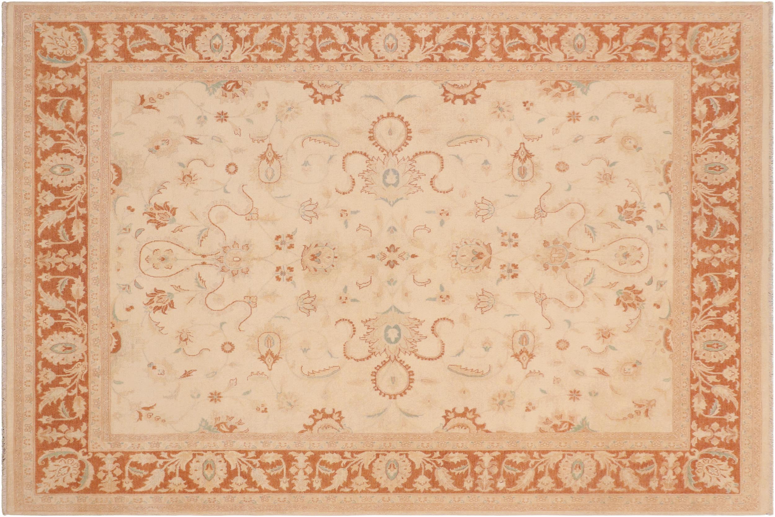 handmade Traditional Kafkaz Beige Orange Hand Knotted RECTANGLE 100% WOOL area rug 8x10