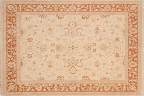 handmade Traditional Kafkaz Beige Orange Hand Knotted RECTANGLE 100% WOOL area rug 8x10