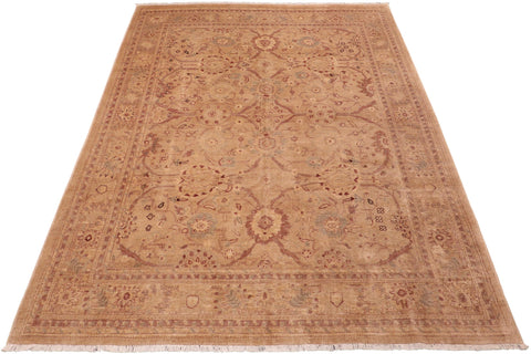 handmade Traditional Kafkaz Tan Nude Hand Knotted RECTANGLE 100% WOOL area rug 8x9