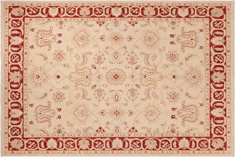 handmade Traditional Kafkaz Beige Red Hand Knotted RECTANGLE 100% WOOL area rug 8x10
