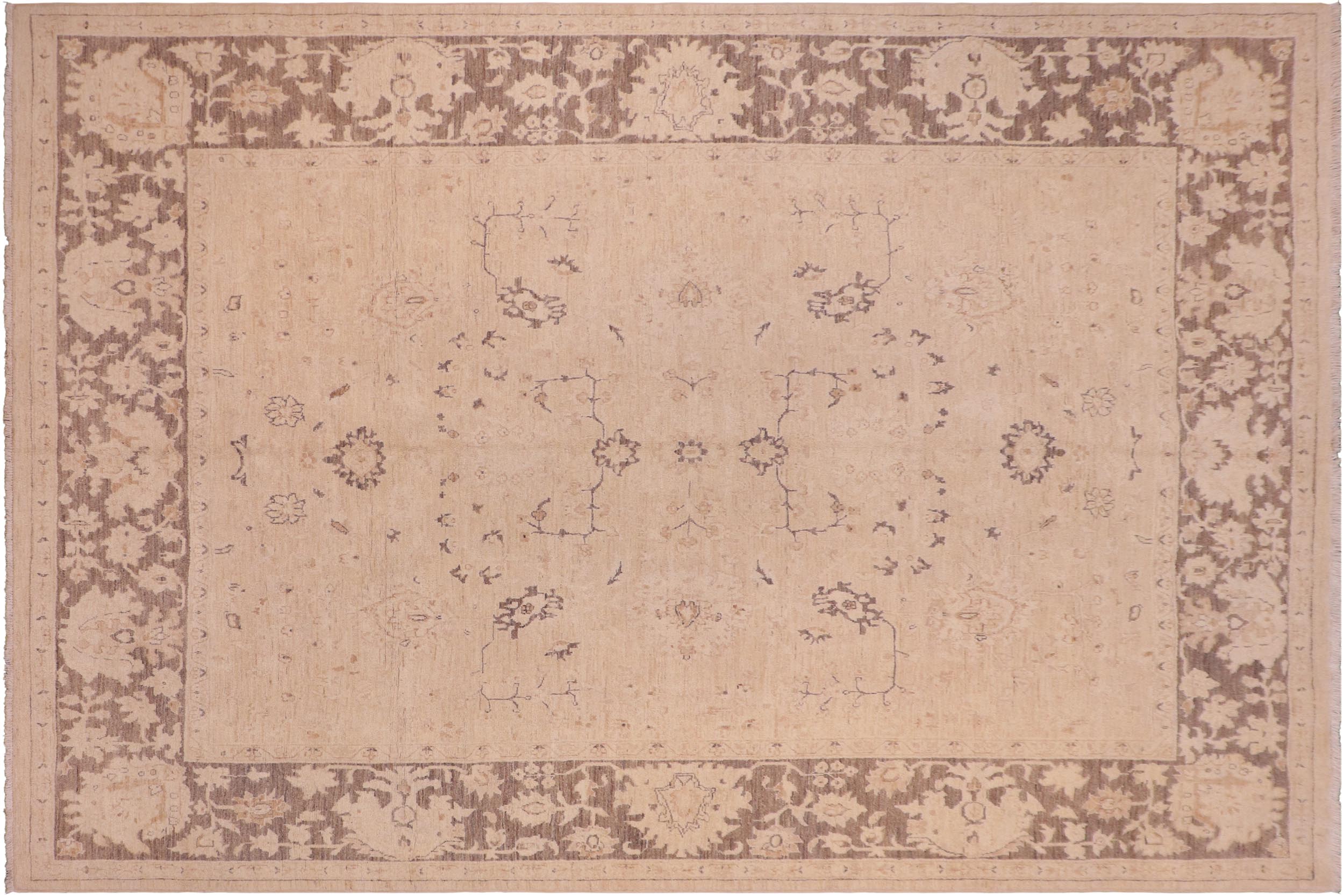 handmade Traditional Kafkaz Tan Brown Hand Knotted RECTANGLE 100% WOOL area rug 8x10