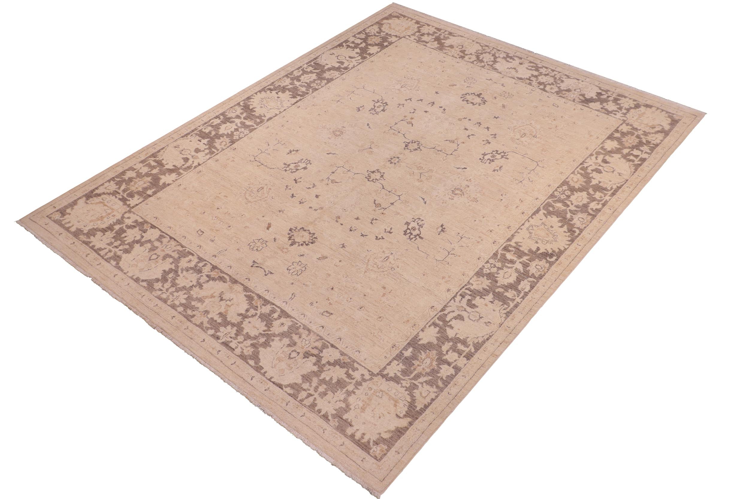 handmade Traditional Kafkaz Tan Brown Hand Knotted RECTANGLE 100% WOOL area rug 8x10