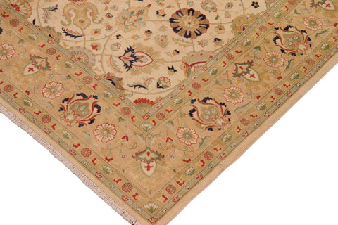 handmade Transitional Kashan Beige Tan Hand Knotted RECTANGLE 100% WOOL area rug 8' x 10'