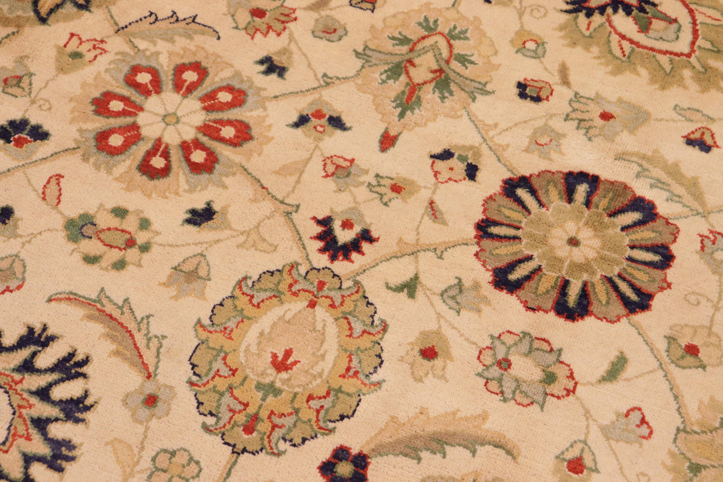 handmade Transitional Kashan Beige Tan Hand Knotted RECTANGLE 100% WOOL area rug 8' x 10'