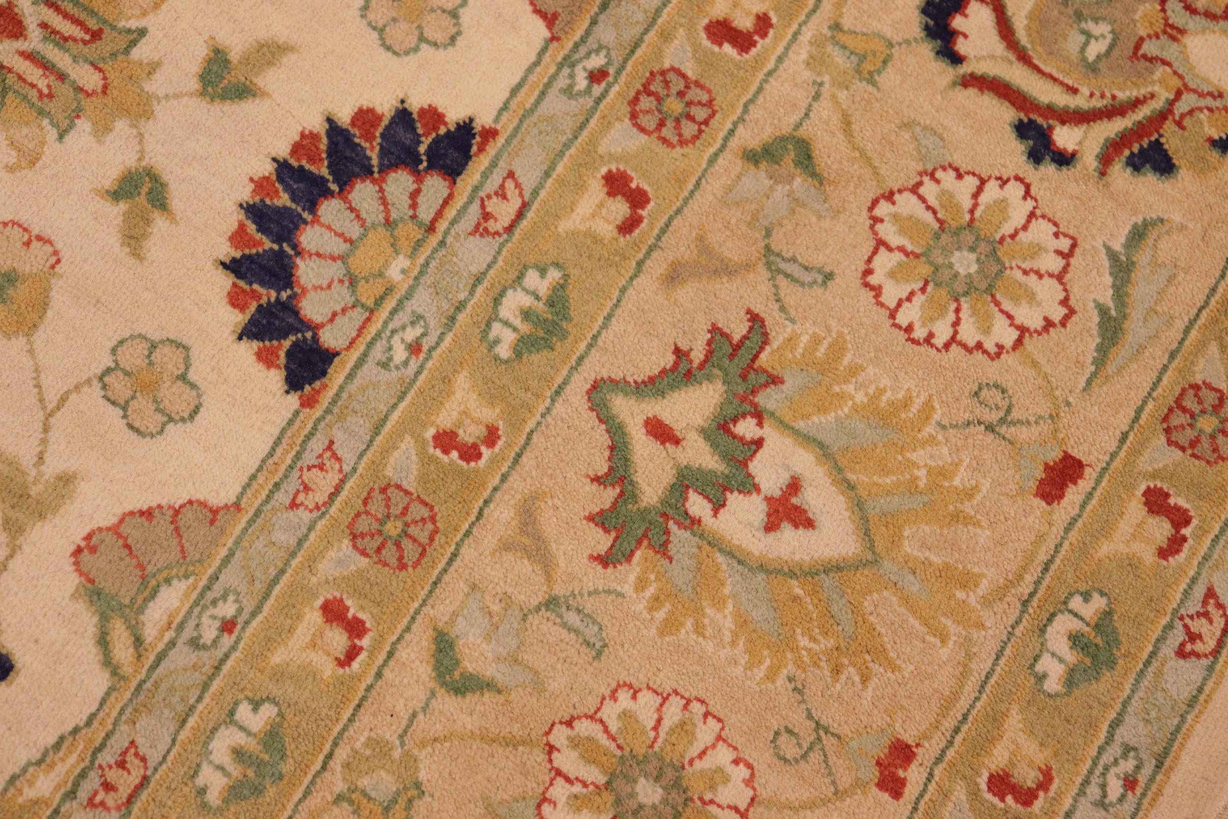 handmade Transitional Kashan Beige Tan Hand Knotted RECTANGLE 100% WOOL area rug 8' x 10'
