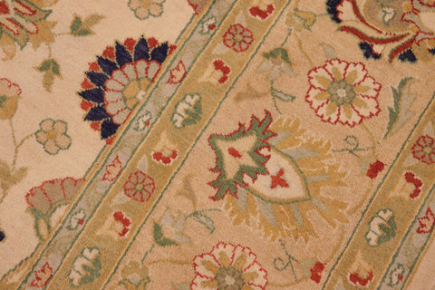 handmade Transitional Kashan Beige Tan Hand Knotted RECTANGLE 100% WOOL area rug 8' x 10'