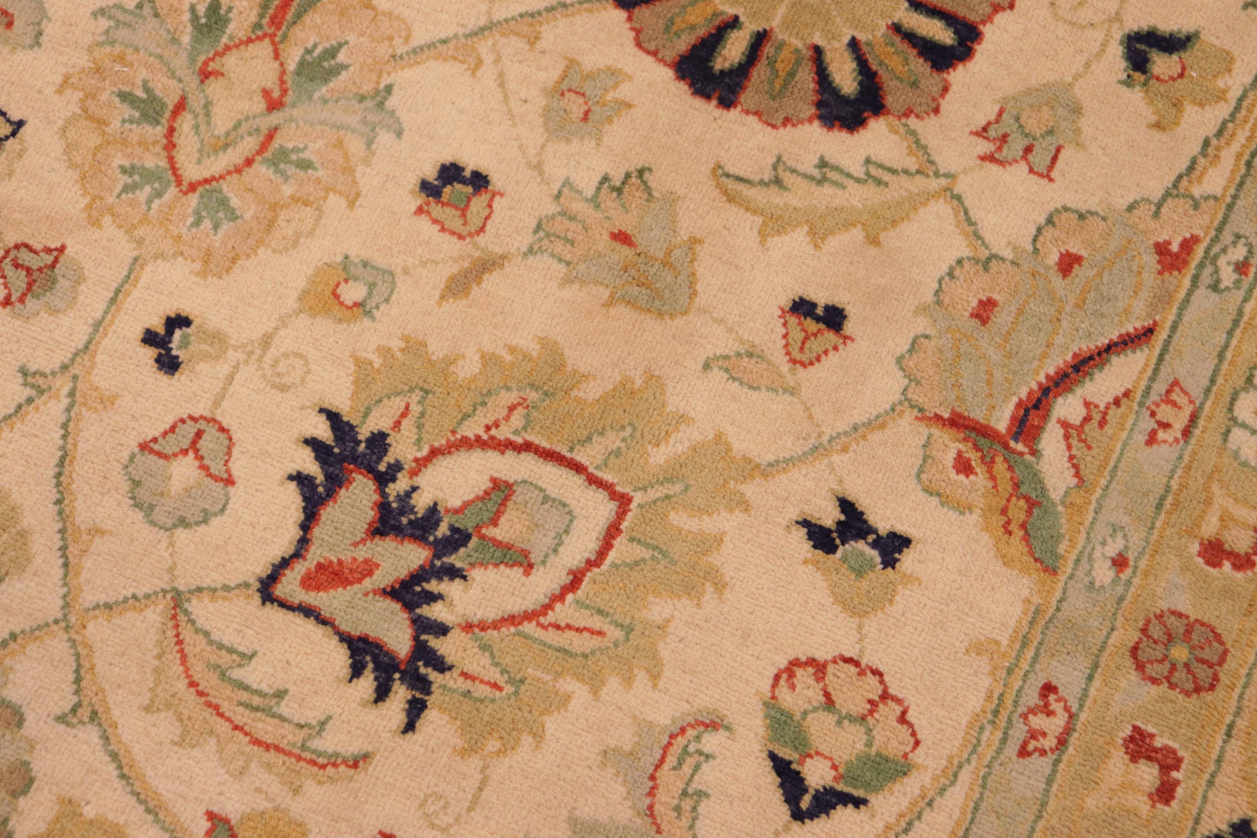 handmade Transitional Kashan Beige Tan Hand Knotted RECTANGLE 100% WOOL area rug 8' x 10'
