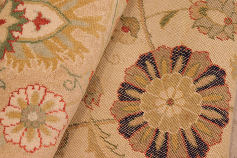 handmade Transitional Kashan Beige Tan Hand Knotted RECTANGLE 100% WOOL area rug 8' x 10'
