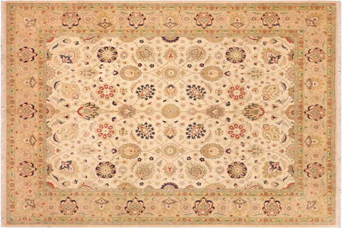 handmade Transitional Kashan Beige Tan Hand Knotted RECTANGLE 100% WOOL area rug 8' x 10'