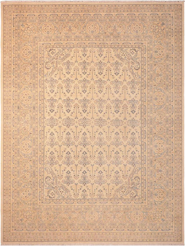 handmade Transitional Antique Beige Rose Hand Knotted RECTANGLE 100% WOOL area rug 8x10