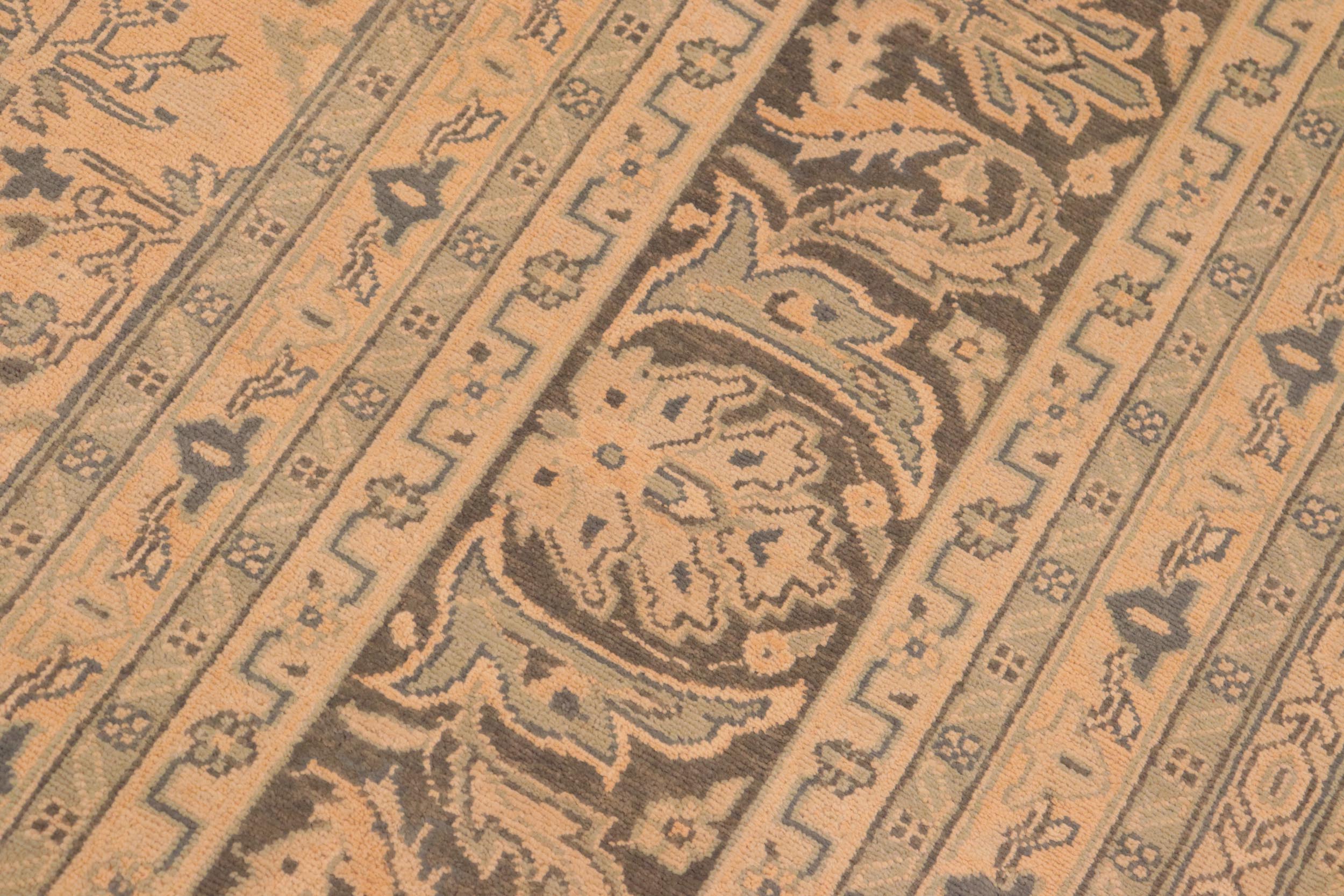 handmade Transitional Kafkaz Beige Charcoal Hand Knotted RECTANGLE 100% WOOL area rug 8x10