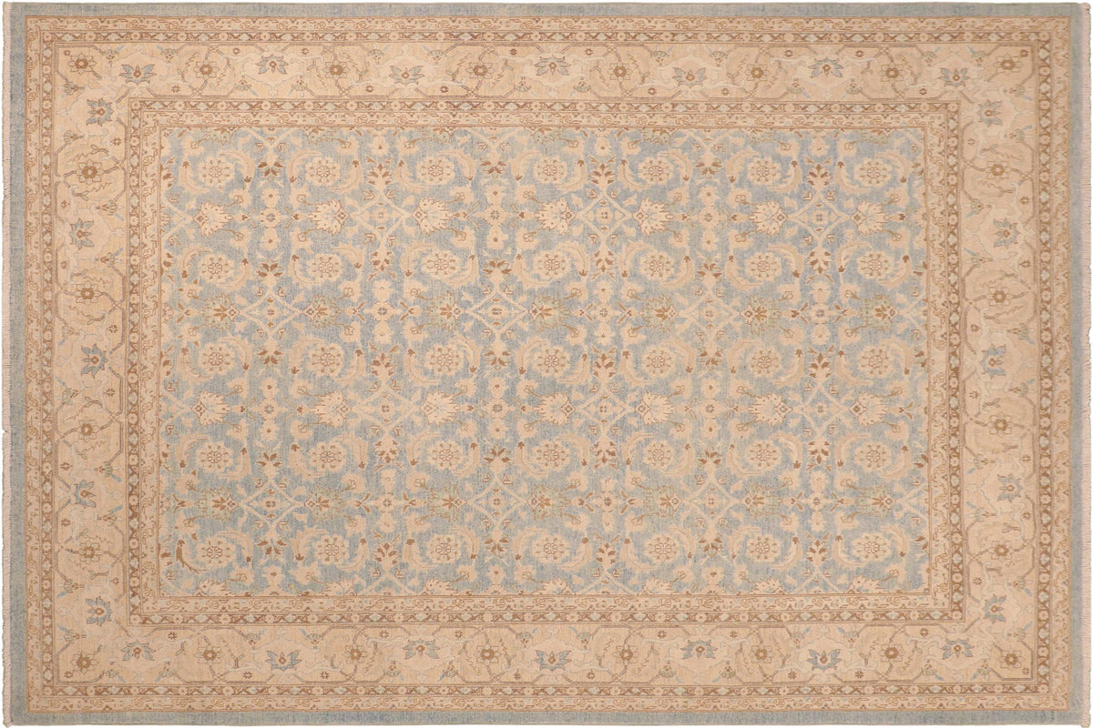 handmade Transitional Kafkaz Beige Tan Hand Knotted RECTANGLE 100% WOOL area rug 8' x 10'