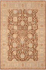 handmade Traditional Kafkaz Brown Beige Hand Knotted RECTANGLE 100% WOOL area rug 8X10