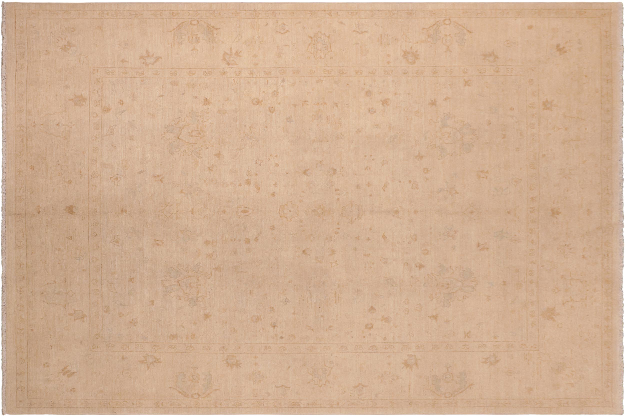 handmade Traditional Kafkaz Beige Tan Hand Knotted RECTANGLE 100% WOOL area rug 8x10