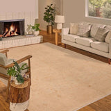handmade Traditional Kafkaz Beige Tan Hand Knotted RECTANGLE 100% WOOL area rug 8 x 10