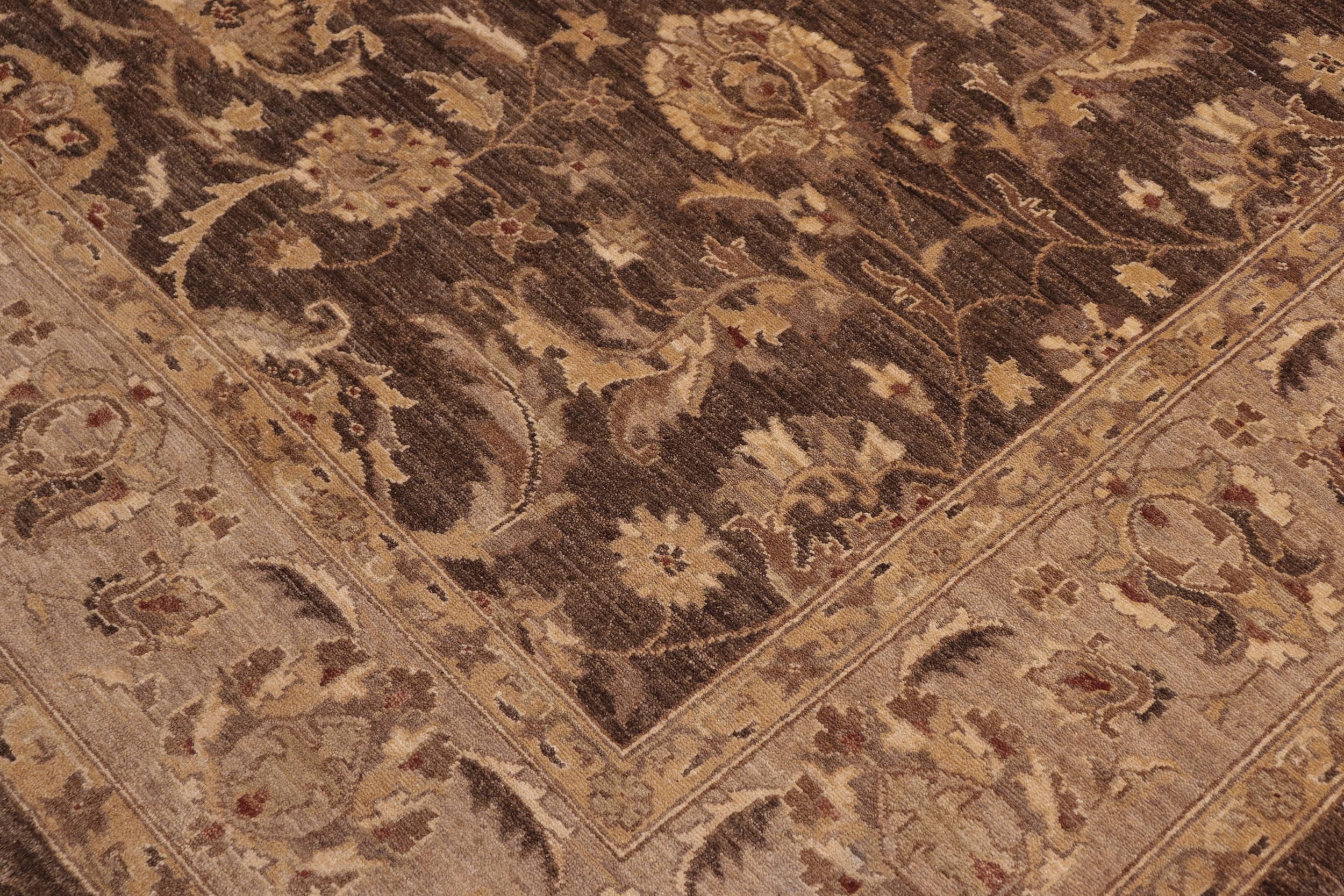 handmade Traditional Kafkaz Brown Tan Hand Knotted RECTANGLE 100% WOOL area rug 8x10
