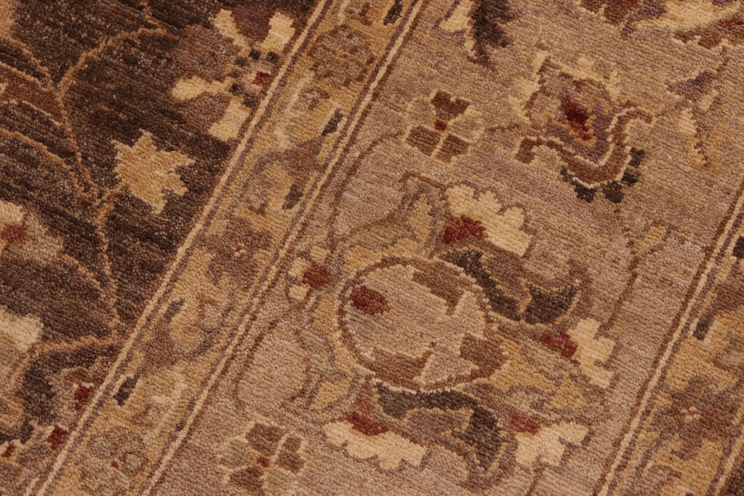 handmade Traditional Kafkaz Brown Tan Hand Knotted RECTANGLE 100% WOOL area rug 8x10