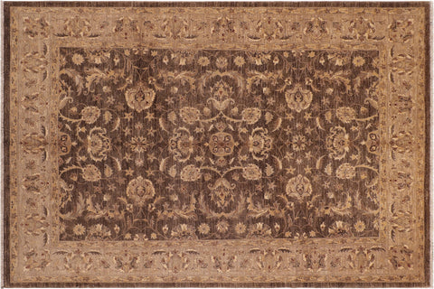 handmade Traditional Kafkaz Brown Tan Hand Knotted RECTANGLE 100% WOOL area rug 8x10