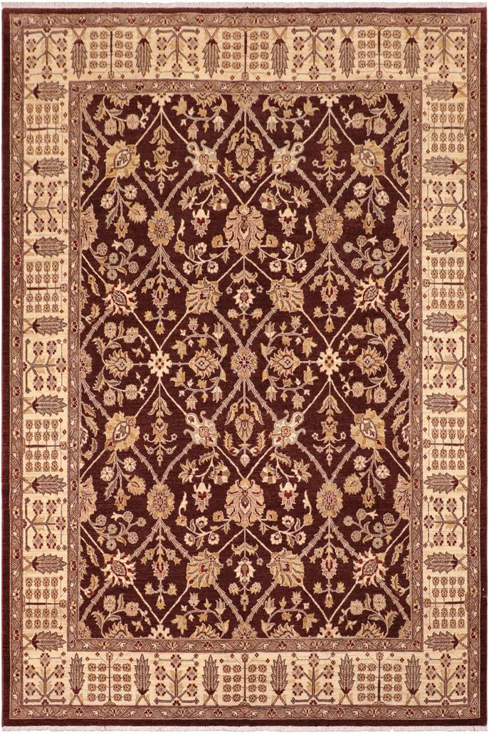 handmade Traditional Kafkaz Brown Beige Hand Knotted RECTANGLE 100% WOOL area rug 8X11