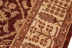 handmade Traditional Kafkaz Brown Beige Hand Knotted RECTANGLE 100% WOOL area rug 8X11