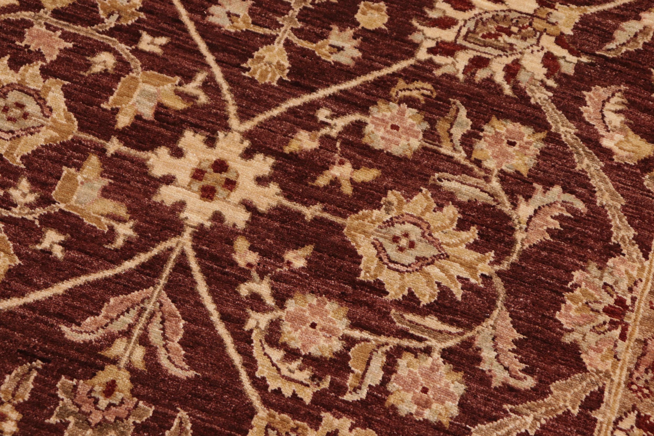 handmade Transitional Kafkaz Brown Beige Hand Knotted RECTANGLE 100% WOOL area rug 8' x 11'