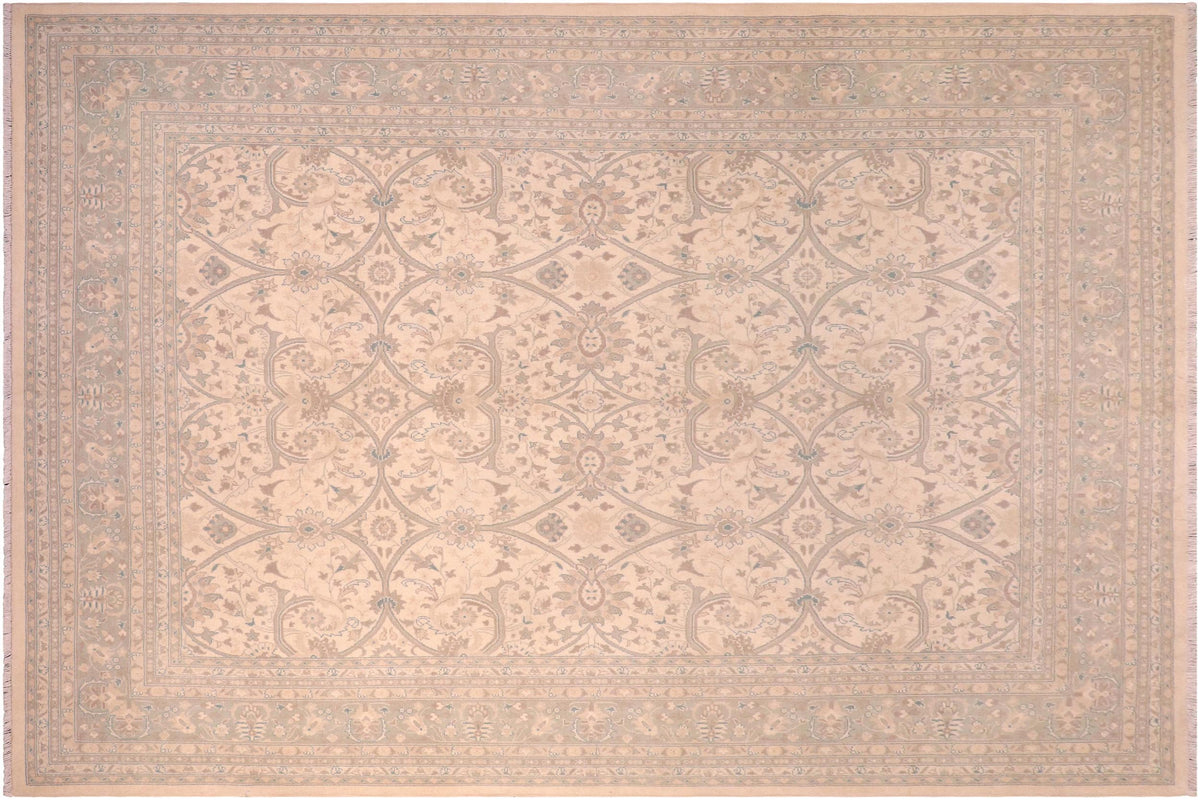 handmade Traditional Kafkaz Beige Green Hand Knotted RECTANGLE 100% WOOL area rug 8x10