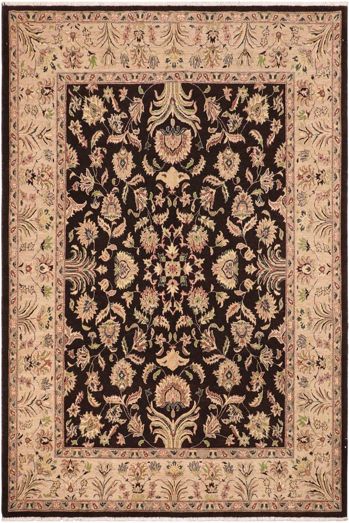 handmade Traditional Kafkaz Brown Tan Hand Knotted RECTANGLE 100% WOOL area rug 8X10